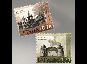 Lettland Latvia 2017 Michel Nr. 1011-12 Europaausgabe Burgen und Schlösser