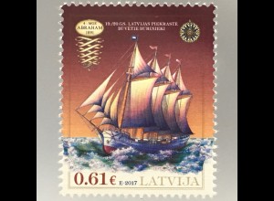 Lettland Latvia 2017 Michel Nr. 1013 Schiffe des 19. Jahrhunderts Abraham