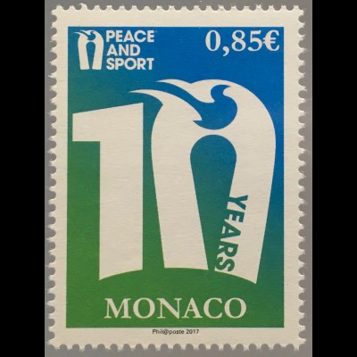 Monako Monaco 2017 Michel Nr. 3346 Frieden durch Sport Peace and Sport