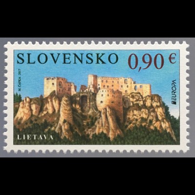 Slowakei Slovakia 2017 Michel Nr. 816 Europaausgabe Burgen und Schlösser