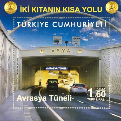 Türkei Turkey 2017 Block 160 Eröffnung des Eurasien-Tunnels Tourismus Verkehr