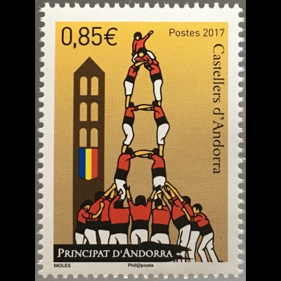 Andorra französisch 2017 Michel Nr. 818 Menschenpyramide Human Tower Sport