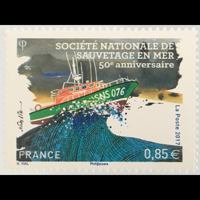 Frankreich France 2017 Neuheit 50 Jahre Seenotrettung Schiffe Rettungsschiff