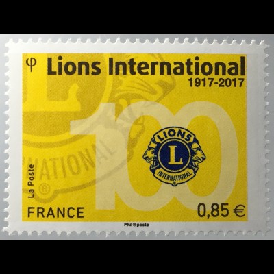 Frankreich France 2017 Neuheit Jubiläum 100 Jahre Lions Club Soziale Arbeit 