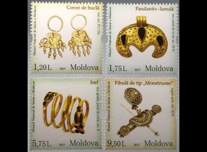 Moldawien Moldova 2017 Michel Nr. 1001-04 Schätze Historisches Nationalmuseum