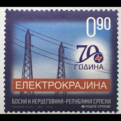 Bosnien Herzegowina Serbische Republik 2017 Nr. 716 70 Jahre Elektrokrajina