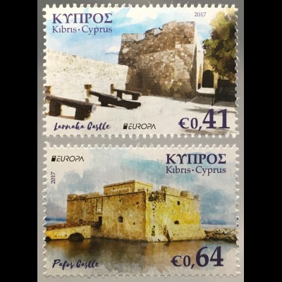 Zypern griechisch Cyprus 2017 Nr. 1373-74 A Europaausgabe Burgen und Schlösser