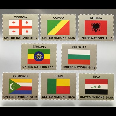 Vereinte Nationen UN UNO New York 2017 Nr. 1583-90 Flaggen Mitgliedstaaten 