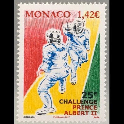Monako Monaco 2017 Michel Nr. 3352 Internationales Fechtturnier für Jugendliche 