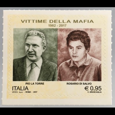 Italien Italy 2017 Michel Nr. 3976 Mafiajäger Pio la Torre und Rosario Di Salvo