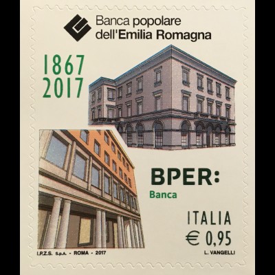 Italien Italy 2017 Michel Nr. 3987 150 Jahre Banca Popolare dell’Emilia Romagna