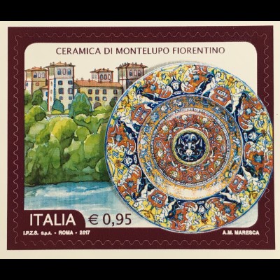 Italien Italy 2017 Michel Nr. 3988 Keramik aus Montelupo Fiorentino Villa Medici