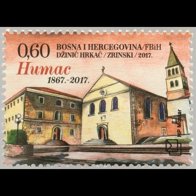 Bosnien Herzegowina Kroatische Post Mostar 2017 Nr. 450 FranziskanerklosterHumac