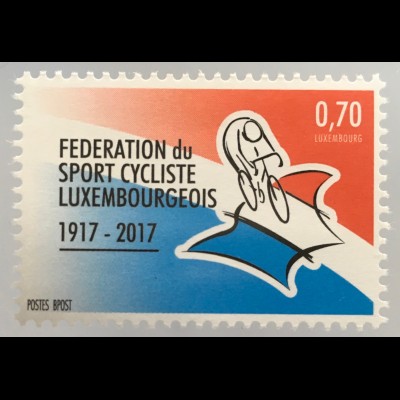 Luxemburg 2017 Michel Nr. 2132 100 Jahre Luxemburger Radsportverband Radfahren