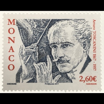 Monako Monaco 2017 Michel Nr 3353 150. Geburtstag von Arturo Toscanini Musik