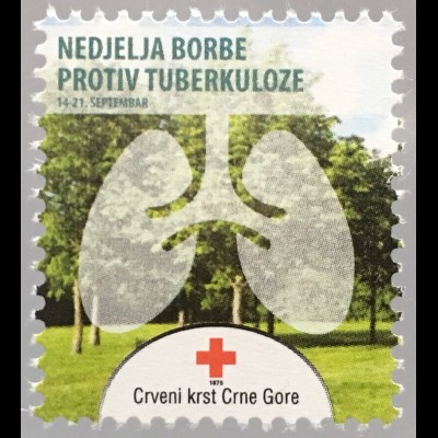 Montenegro 2016 Nr. 9 Zwangszuschlagsmarke TBC Lunge Rotes Kreuz 