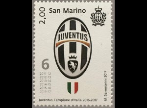San Marino 2017 Michel Nr. 2717 Juventus Turin gewinnt Fußballmeisterschaft