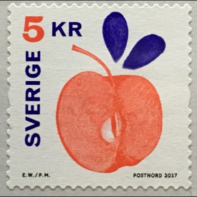 Schweden Sverige 2017 Michel Nr. 3181 Apfel Obst Kernobst