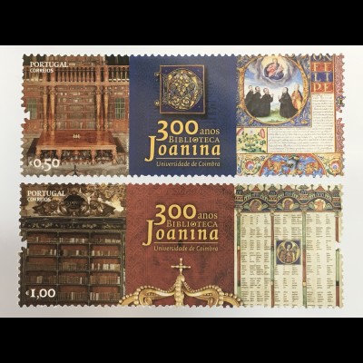 Portugal 2017 Nr. 4331-32 Bibliothek Joanina Bücher Antiquariat Uni Coimbra