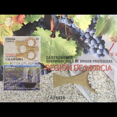 Spanien España 2017 Block 299 Gastronomie Region de Murcia Weinanbau Reisanbau