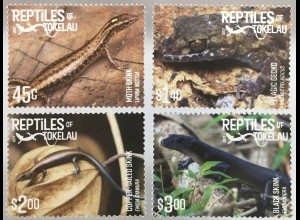 Tokelau Inseln 2017 Nr. 511-14 Reptilien Emoia Cyanura Fauna Tierwelt Reptiles