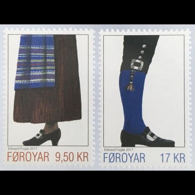 Dänemark Färöer 2017 Michel Nr. 905-06 Nationaltracht Folklore Kleidung