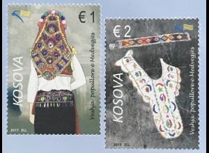Kosovo 2017 Michel Nr. 399-400 Trachten Frauentracht aus Medveđa Trachtenbluse