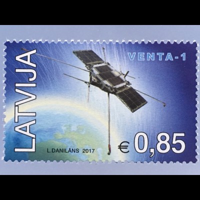 Lettland Latvia 2017 Nr. 1025 Erster lettischer Satellit VENTA-1 Weltraum Space
