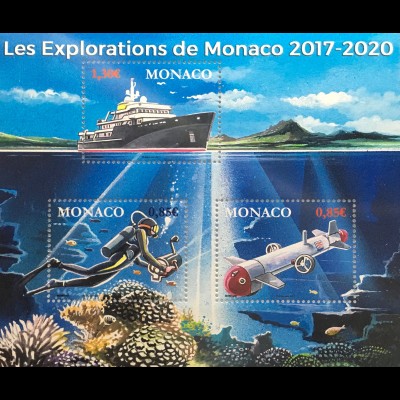 Monako Monaco 2017 Block 124 Aufbruch dreijährige staatliche Forschungsreise 