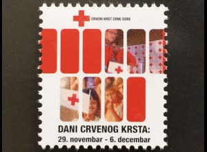 Montenegro 2017 Neuheit Zwangszuschlagsmarke Woche des Roten Kreuzes 