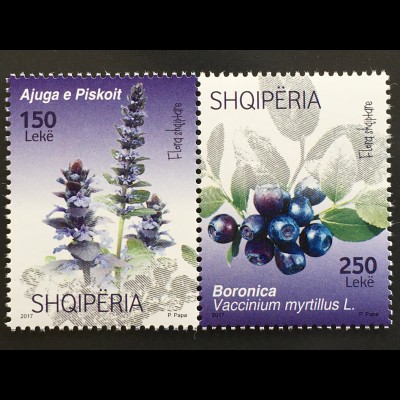 Albanien 2017 Michel Nr. 3543-44 Flora Blumen Pflanzen Günsel Heidelbeere