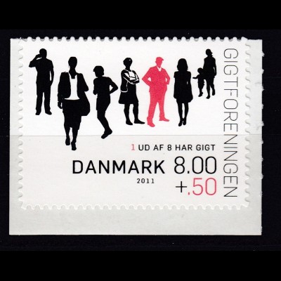 Dänemark 2011 Michel Nr. 1633 BC **, 15 Jahre Dänische Gichtvereinigung (II)