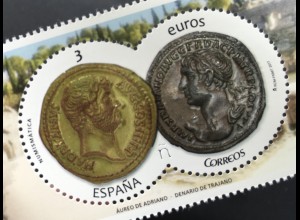 Spanien España 2017 Nr. 5212 Münzen Aureus & Denarius Lacküberzug 
