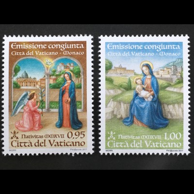 Vatikan 2017 Michel Nr. 1918-19 Zwei Werte Motiv Weihnachten