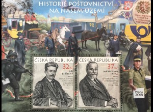 Tschechische Republik 2017 Block 67 Geschichte des Postwesens
