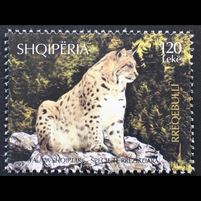 Albanien 2017 Nr. 3560 Bedrohte Tierarten Eurasischer Luchs Fauna Säugetiere