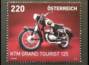 Österreich 2018 Michel Nr. 3387 Motorräder KTM R 125 Grand Tourist (1955) 