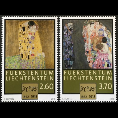 Liechtenstein 2018 Nr. 1895-96100. Todestag von Gustav Klimt Gemälde Malerei 