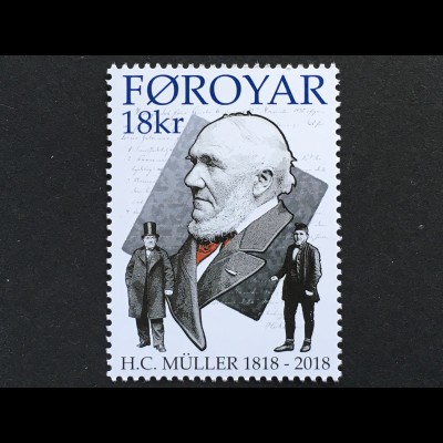 Dänemark Färöer 2018 Michel Nr. 913 200. Geburtstag von Hans Christopher Müller