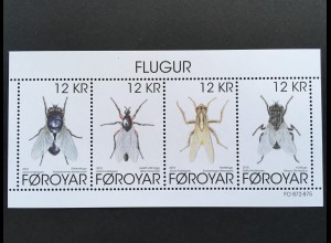 Dänemark Färöer 2018 Block 46 Fliegen Insekten Tiere Blaue Flaschenfliege