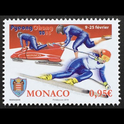 Monako Monaco 2018 Michel Nr 3378 Olympische Winterspiele Pyeongchang Sport