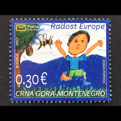 Montenegro 2017 Nr. 409 Freude Europas Kinderzeichnung Springendes Kind