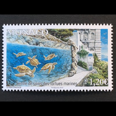 Monako Monaco 2018 Michel Nr 3387 Pflegezentrum für Meeresschildkröte Tierschutz