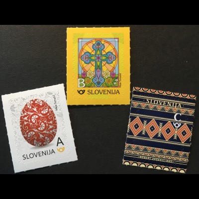 Slowenien Slovenia 2018 Nr. 1293-95 Ostern Religiöses Fest Osterschmuck 