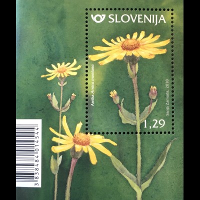 Slowenien Slovenia 2018 Block 105 Flora Heilpflanzen Blumen Kräuter Gesundheit