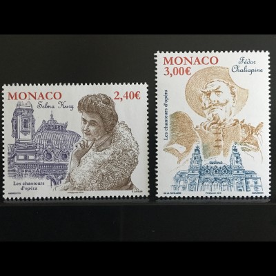 Monako Monaco 2018 Michel Nr 3390-91 Opernsänger Klassische Musik Sopranistin