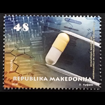 Makedonien Macedonia 2018 Neuheit 75 Jahre Streptomycin Antibiotikum Medizin