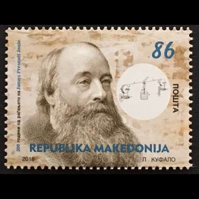 Makedonien Macedonia 2018 Nr. 831 200 Jahre James Joule Physiker Bierbrauer