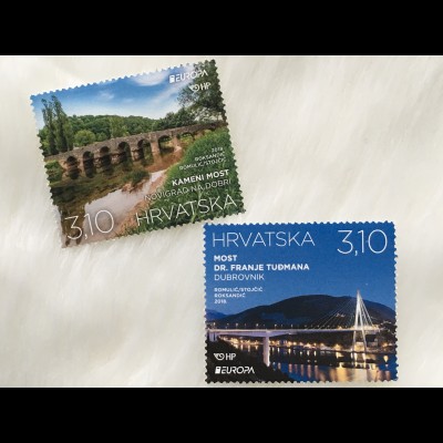 Kroatien Croatia 2018 Nr. 1318-19 Europa Brücken Europacept Steinerne Brücke