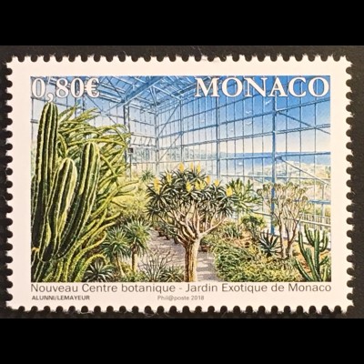 Monako Monaco 2018 Michel Nr 3395 Eröffnung Treibhausanlage Exotischen Garten 